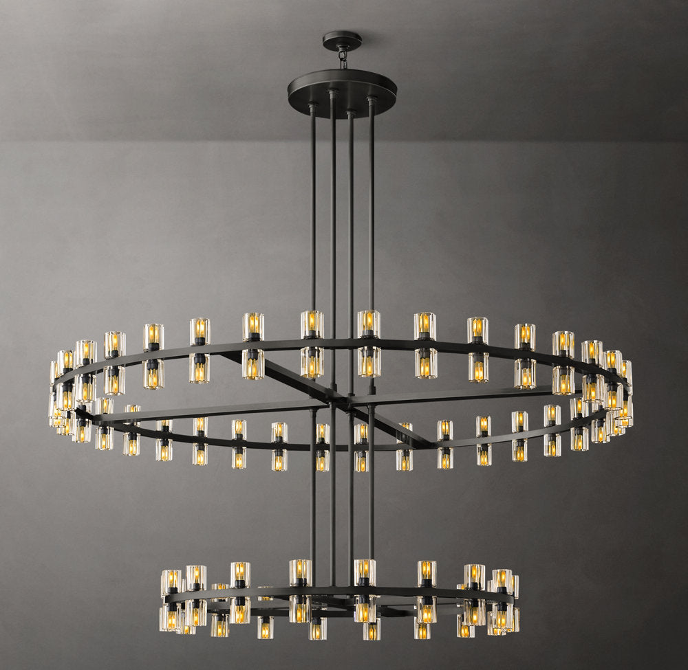 Dual Tier Optical Crystal Chandelier
