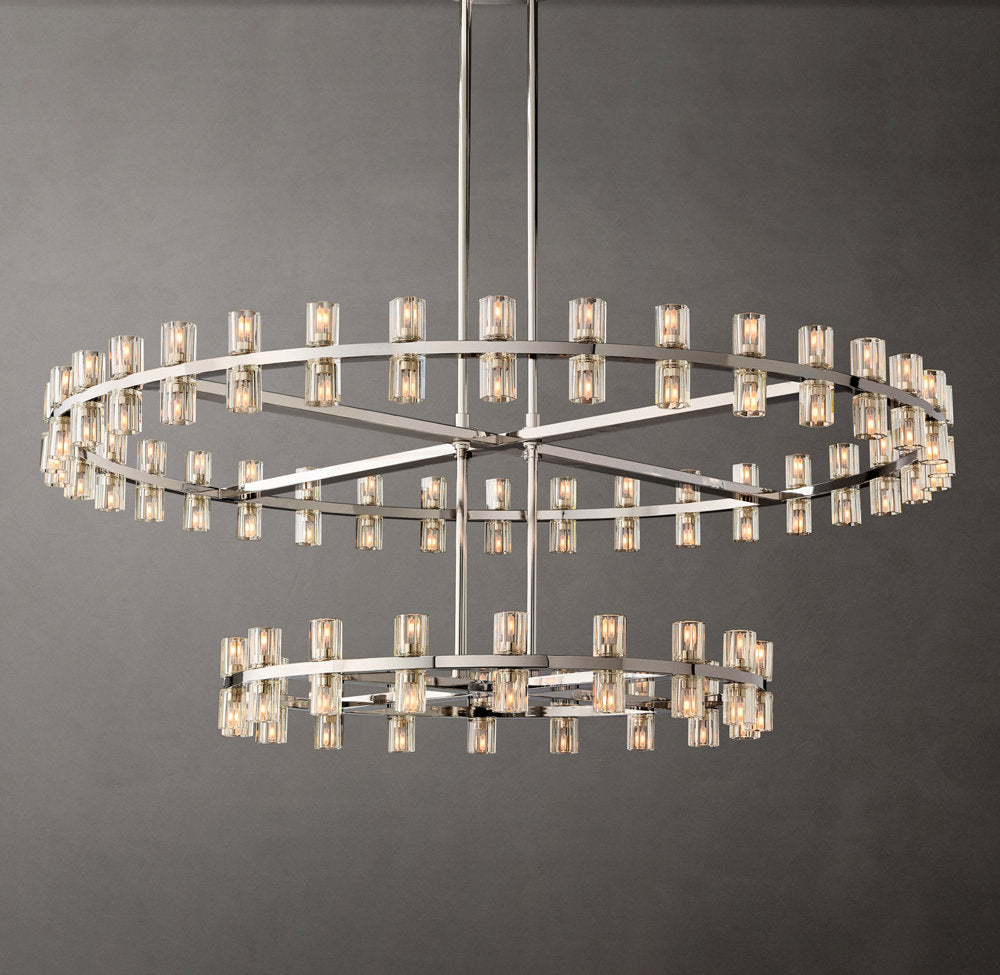 Dual Tier Optical Crystal Chandelier