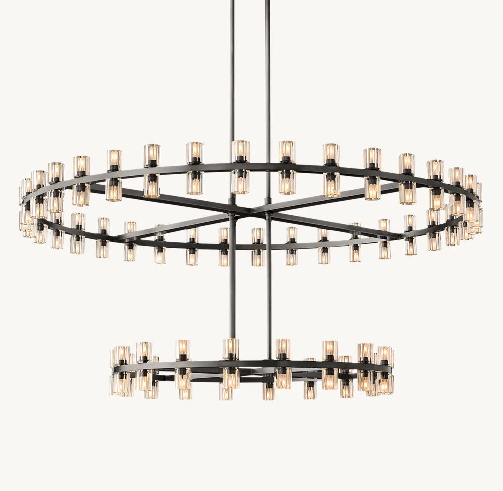 Dual Tier Optical Crystal Chandelier