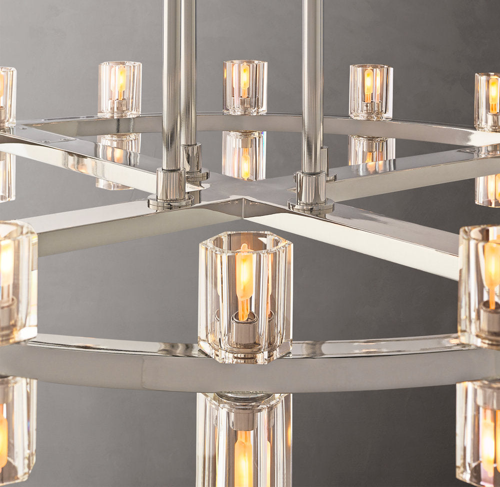 Dual Tier Optical Crystal Chandelier