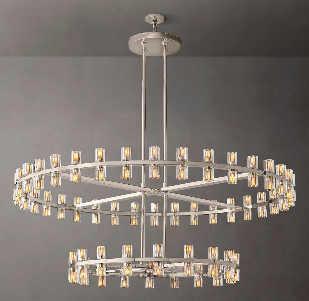Dual Tier Optical Crystal Chandelier