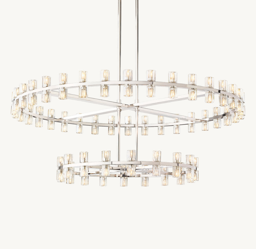 Dual Tier Optical Crystal Chandelier