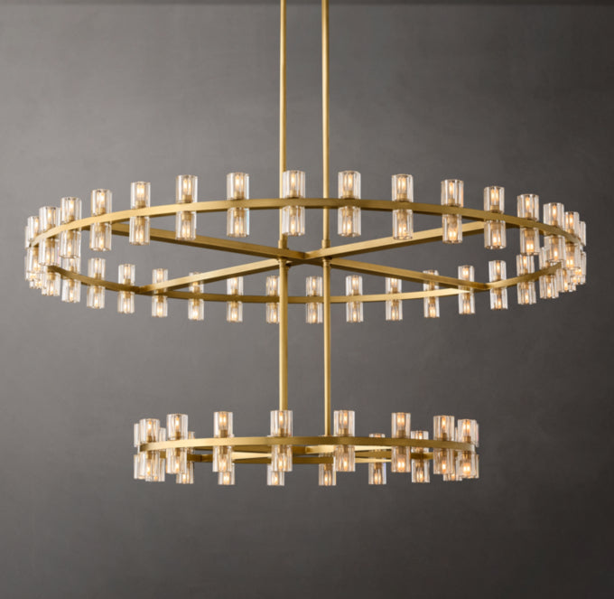 Dual Tier Optical Crystal Chandelier