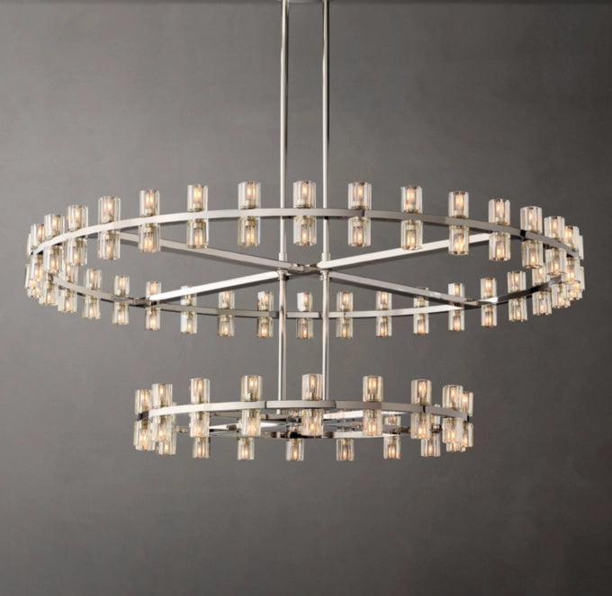 Dual Tier Optical Crystal Chandelier