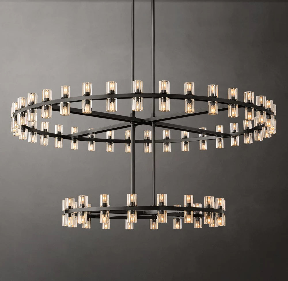 Dual Tier Optical Crystal Chandelier