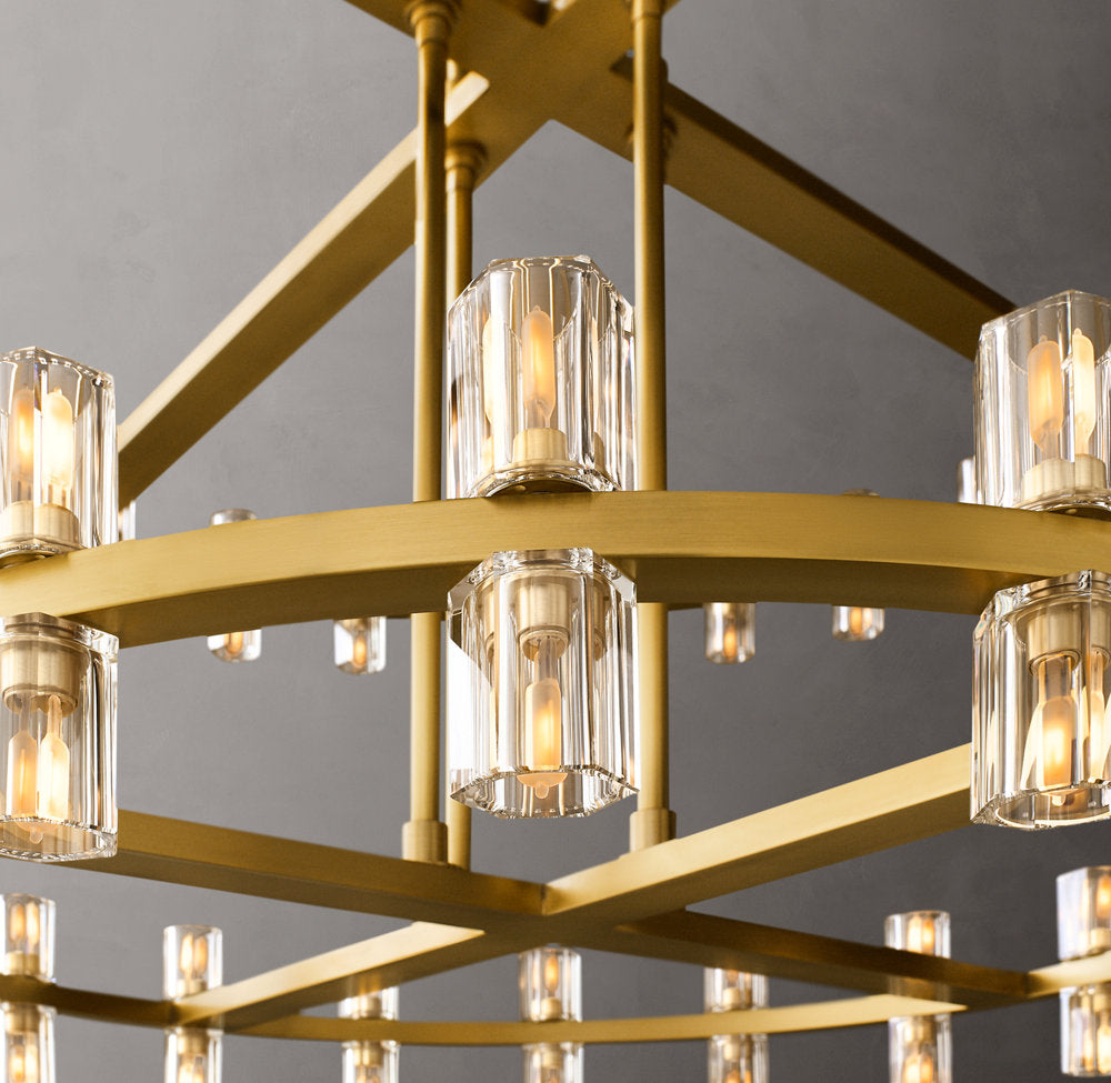 Dual Tier Optical Crystal Chandelier