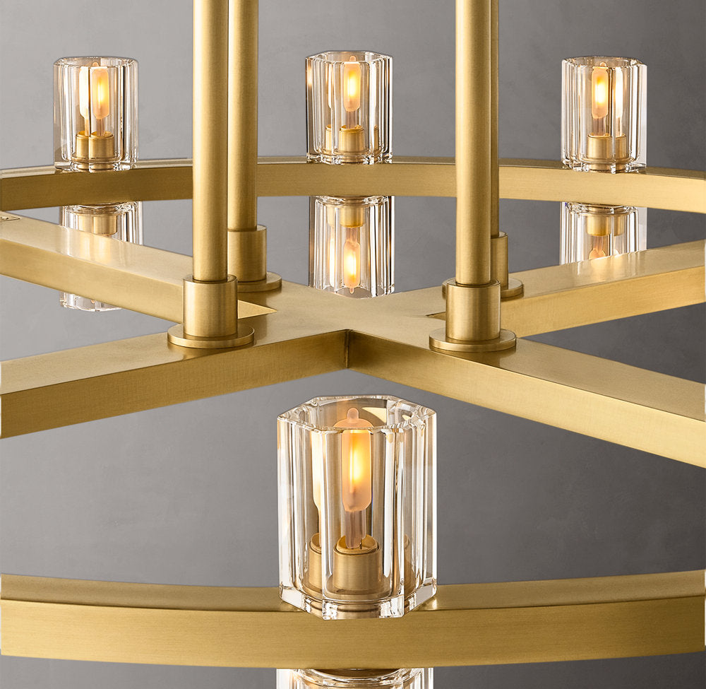 Dual Tier Optical Crystal Chandelier