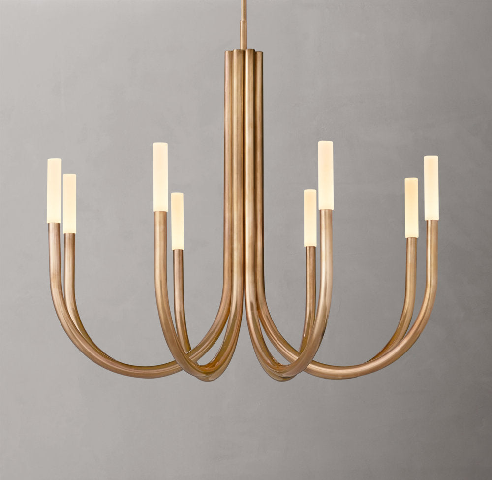 Etched Glass Branch LED Chandelier