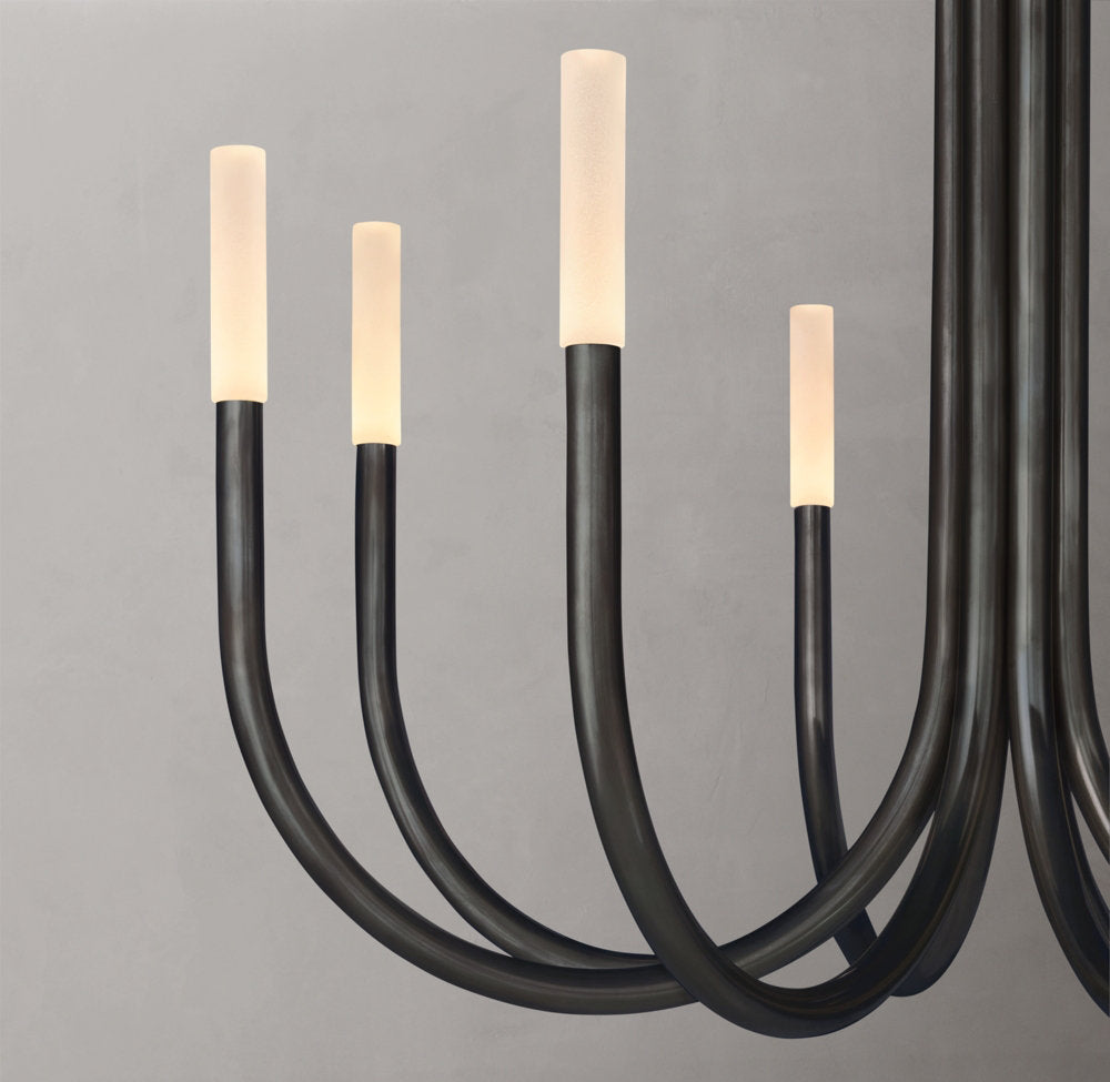 Etched Glass Branch LED Chandelier