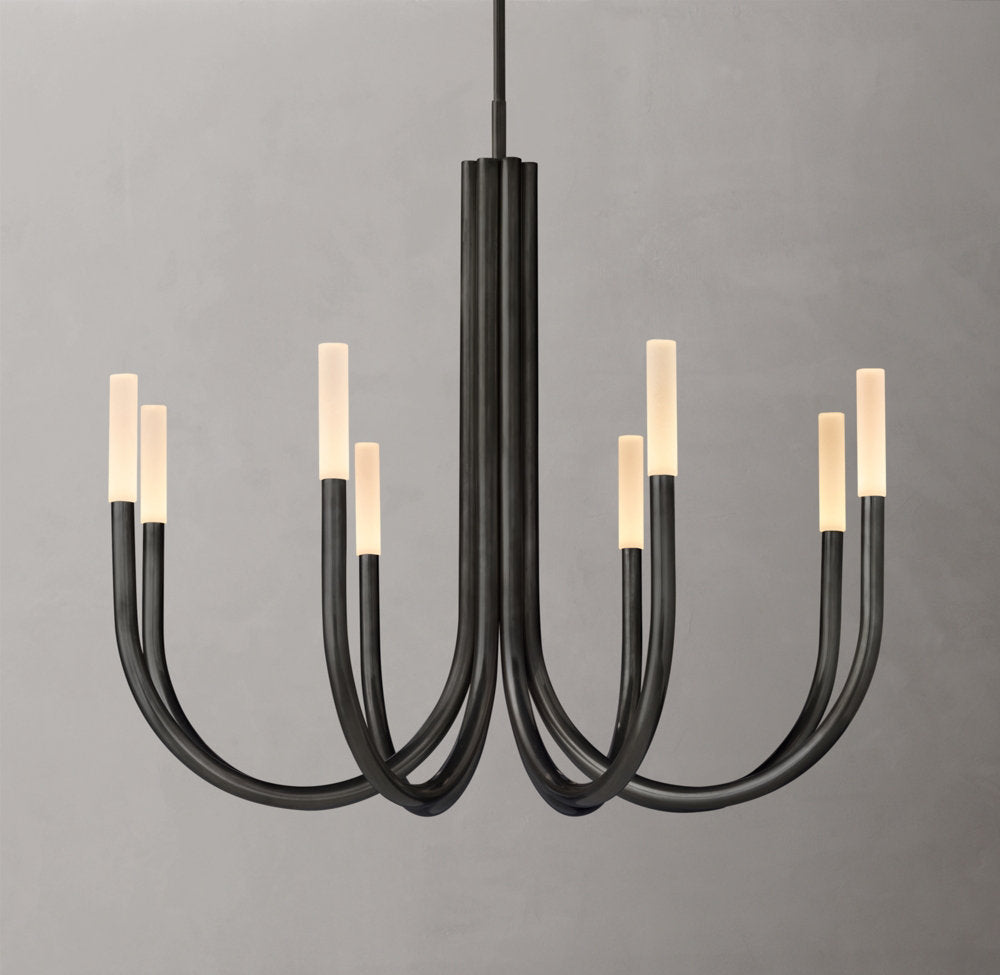 Etched Glass Branch LED Chandelier