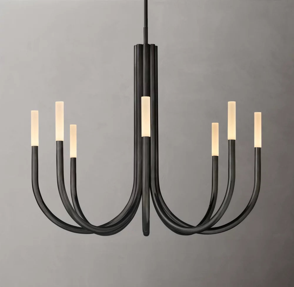 Etched Glass Branch LED Chandelier