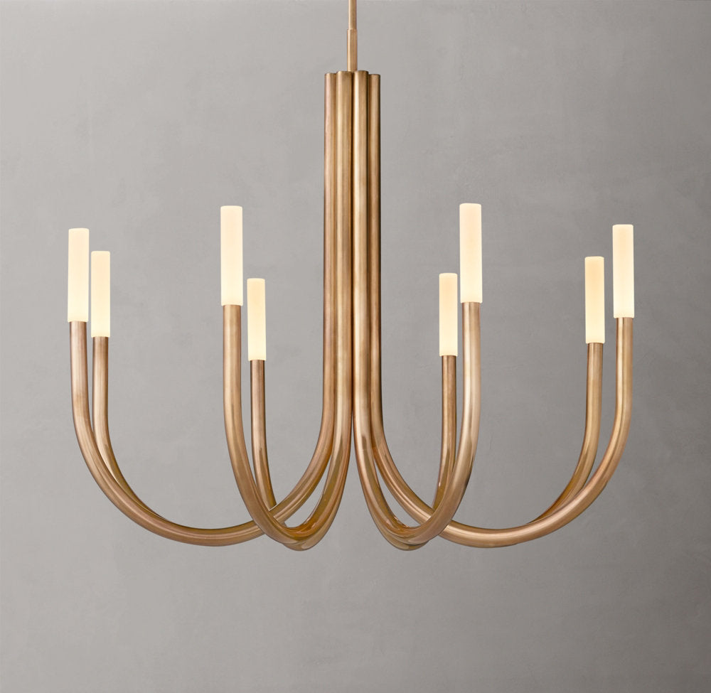 Etched Glass Branch LED Chandelier