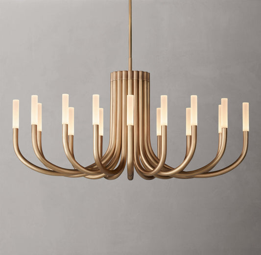 Etched Glass Oval LED Chandelier