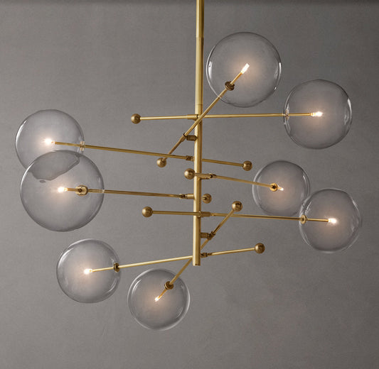 European Glass Globe Mobile Chandelier