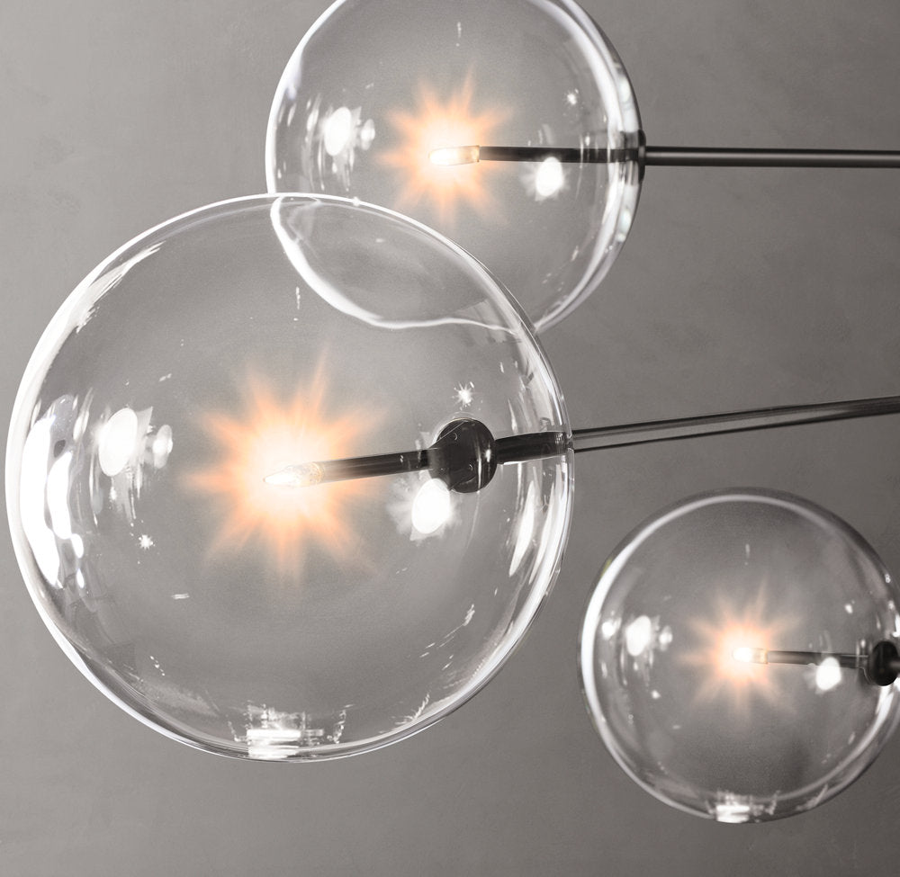 European Glass Globe Mobile Chandelier