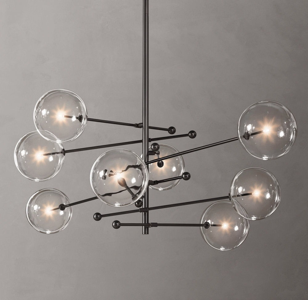 European Glass Globe Mobile Chandelier