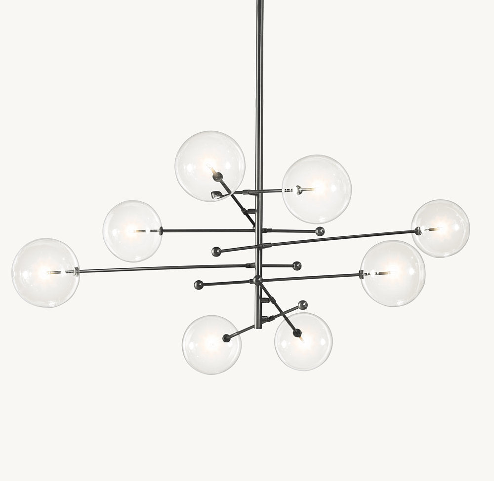 European Glass Globe Mobile Chandelier