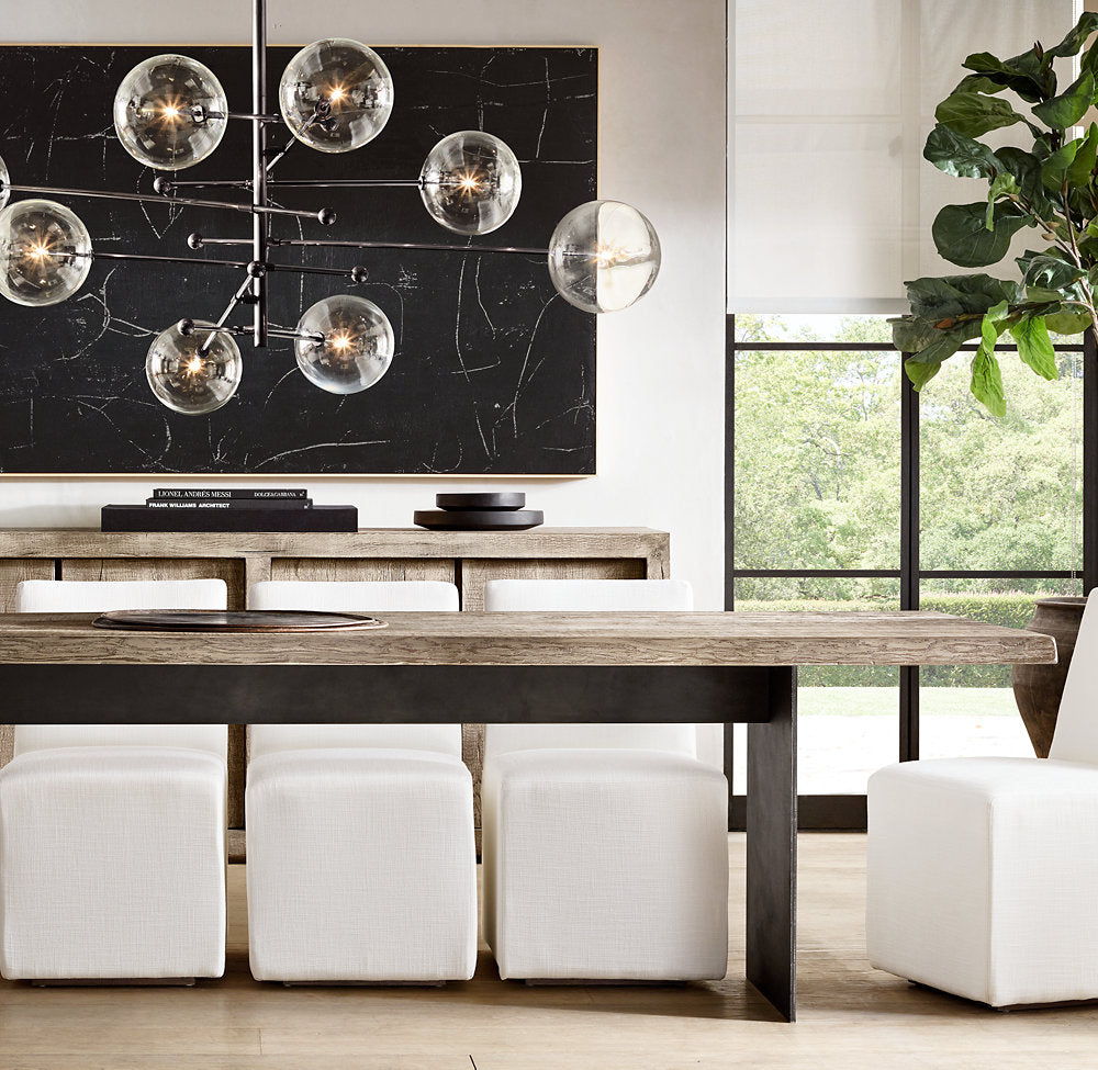 European Glass Globe Mobile Chandelier