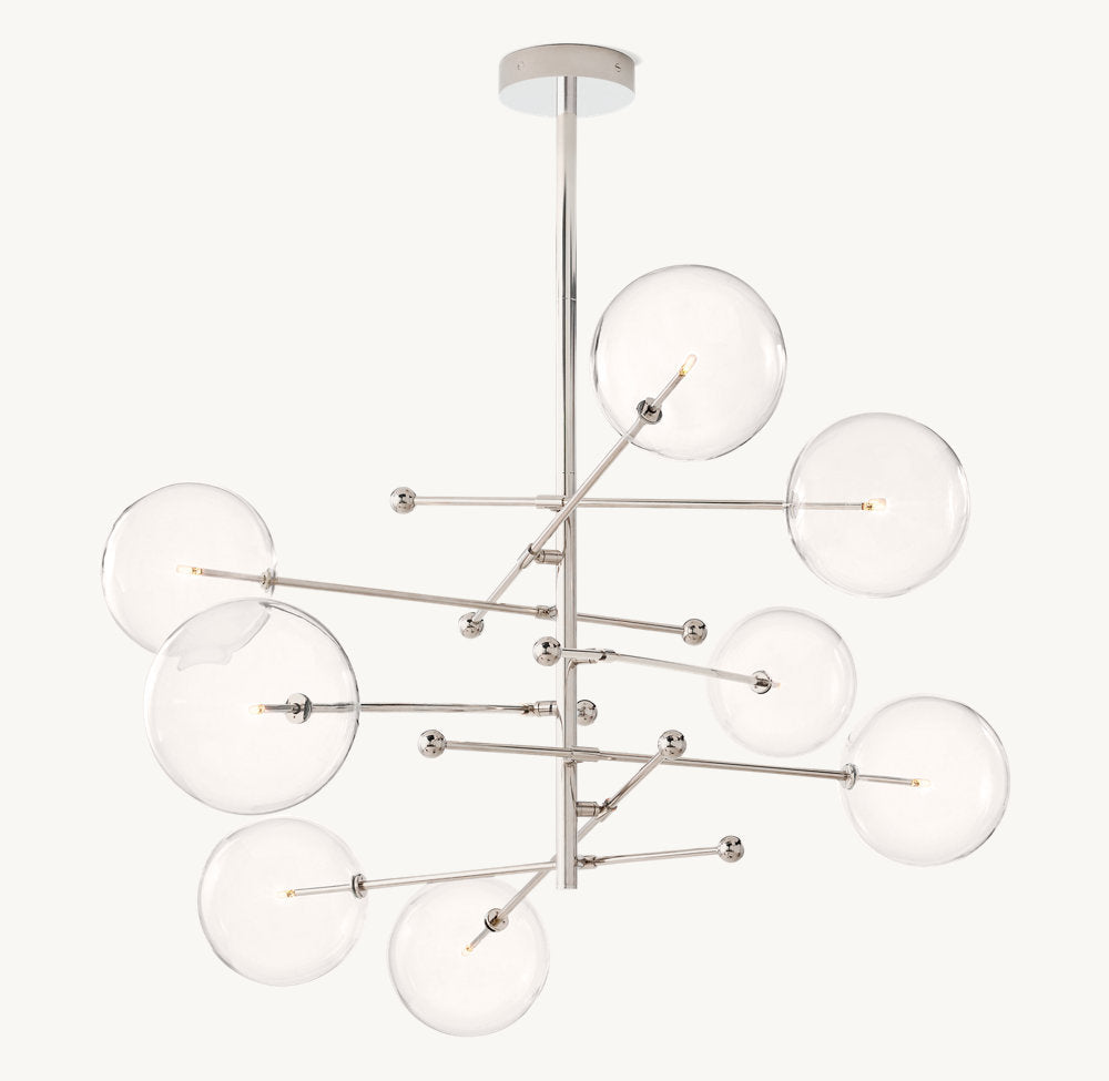 European Glass Globe Mobile Chandelier