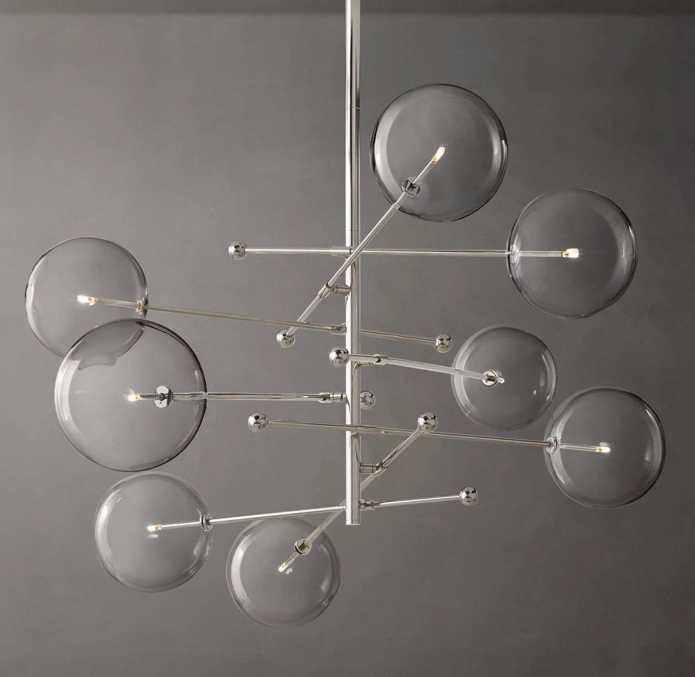 European Glass Globe Mobile Chandelier