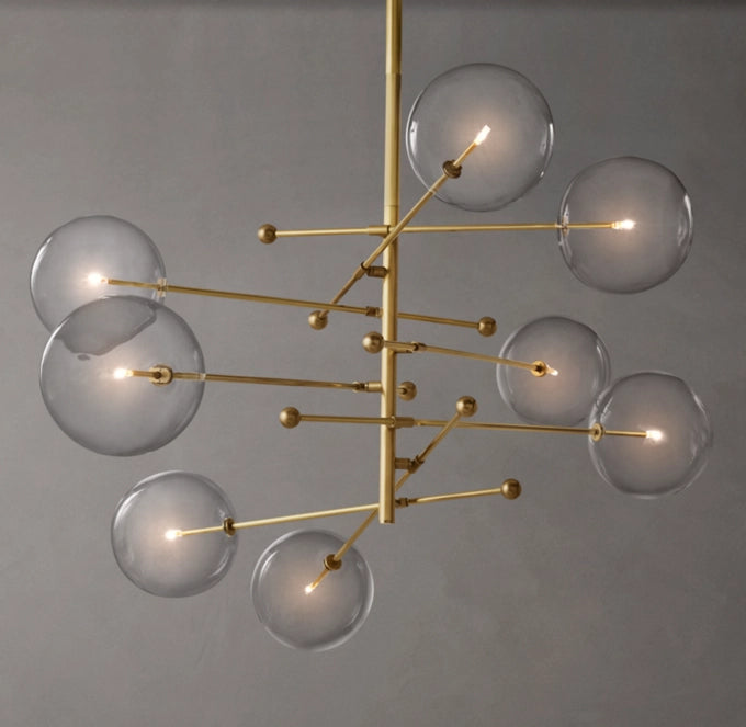 European Glass Globe Mobile Chandelier