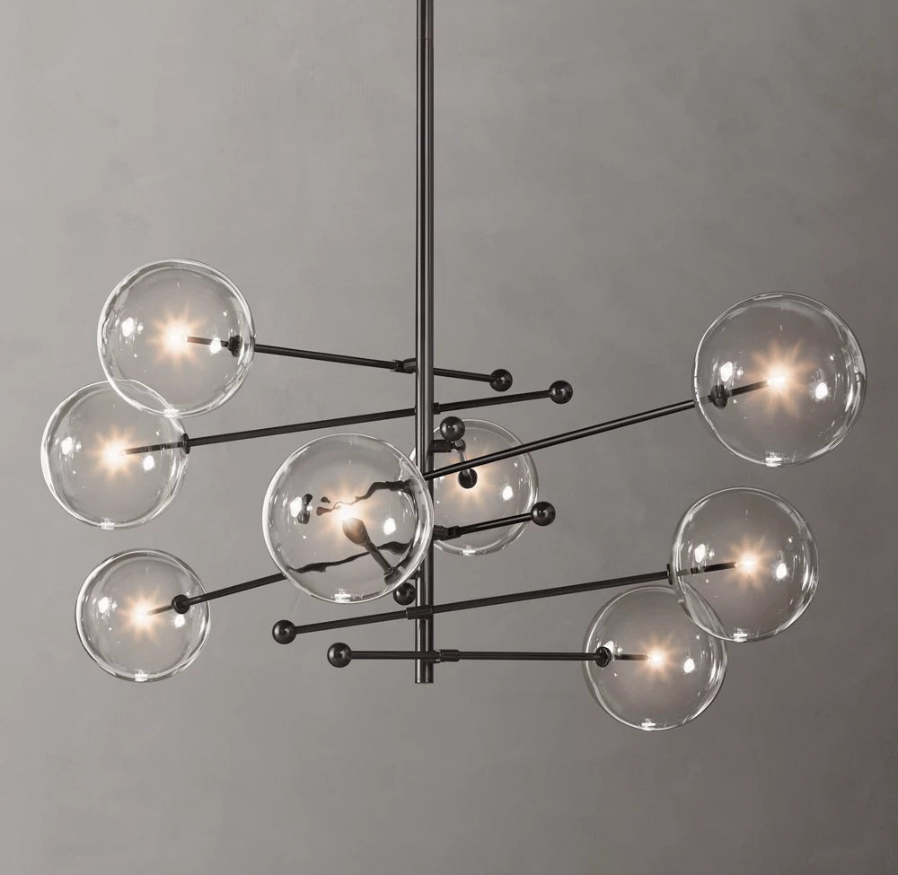 European Glass Globe Mobile Chandelier