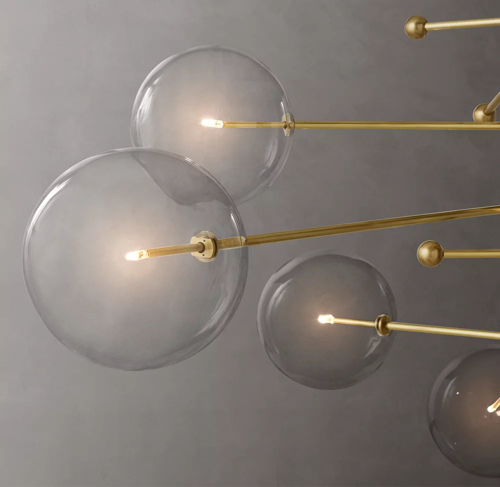 European Glass Globe Mobile Chandelier