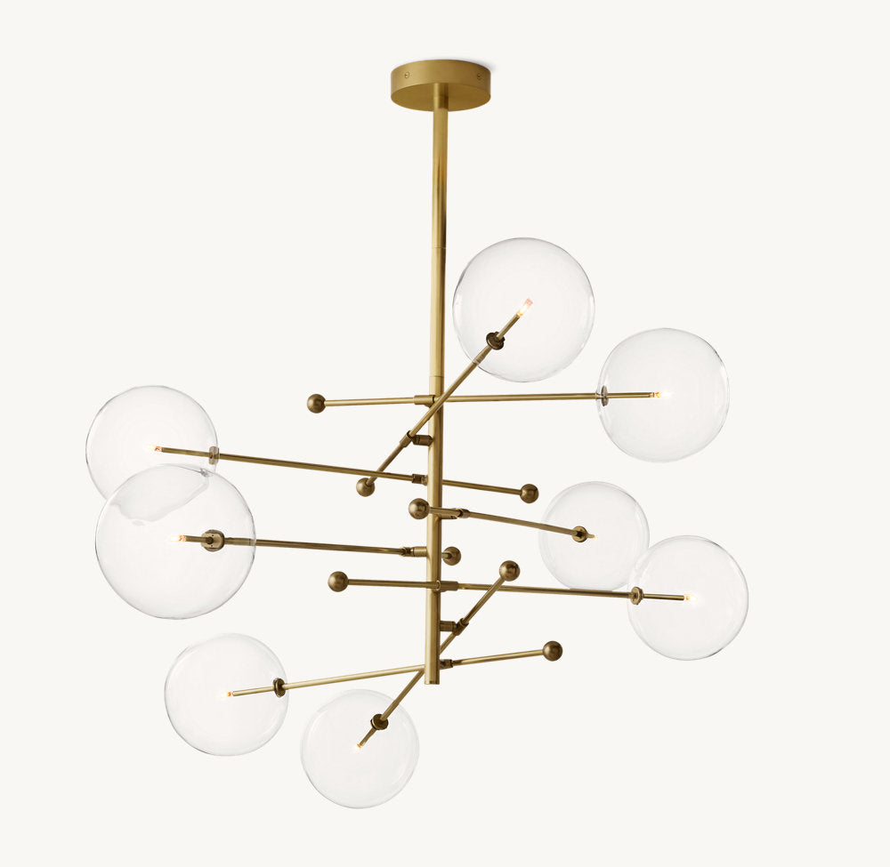 European Glass Globe Mobile Chandelier