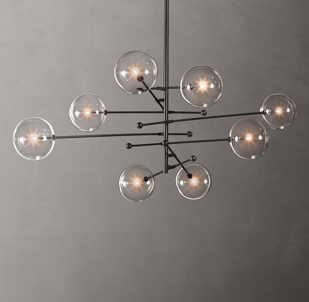 European Glass Globe Mobile Chandelier