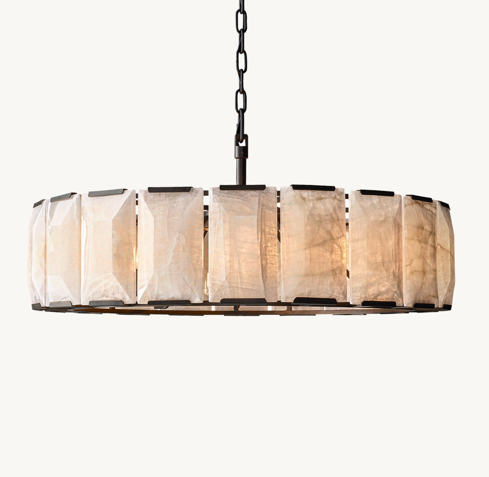Faceted Calcite Prism Chandelier
