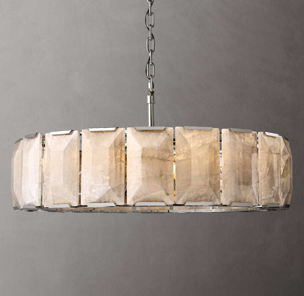 Faceted Calcite Prism Chandelier