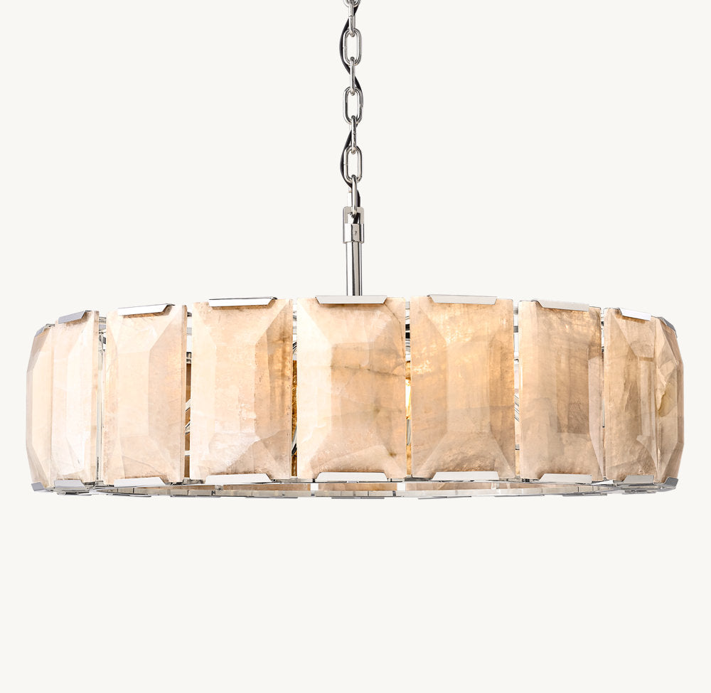 Faceted Calcite Prism Chandelier