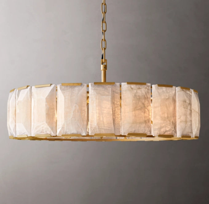 Faceted Calcite Prism Chandelier