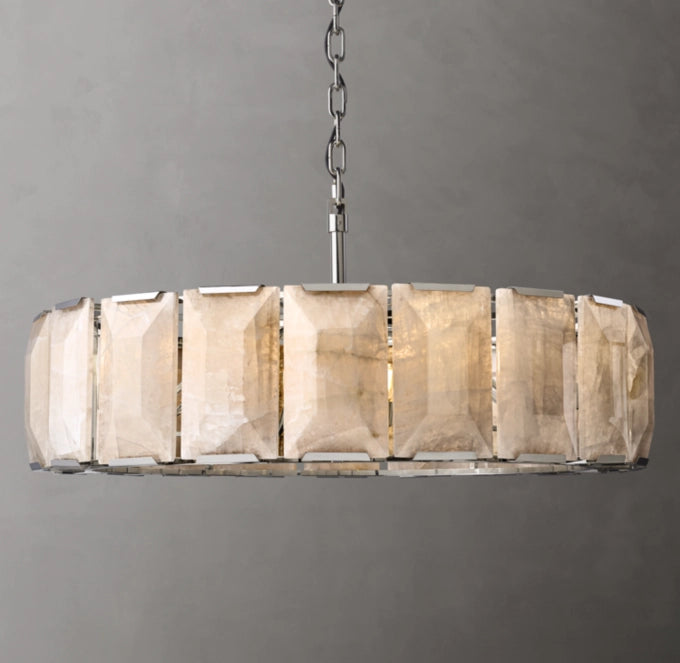 Faceted Calcite Prism Chandelier