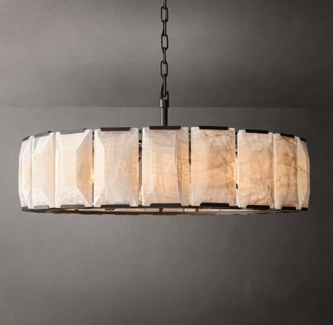 Faceted Calcite Prism Chandelier