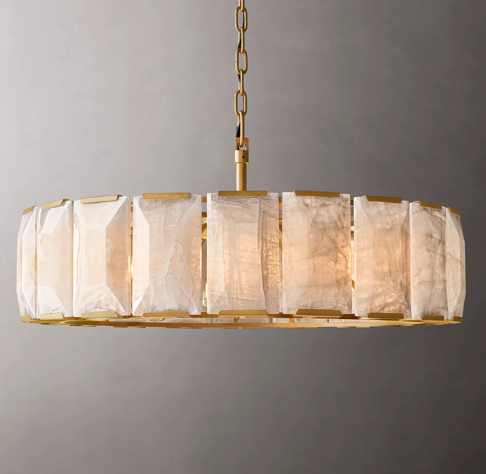 Faceted Calcite Prism Chandelier
