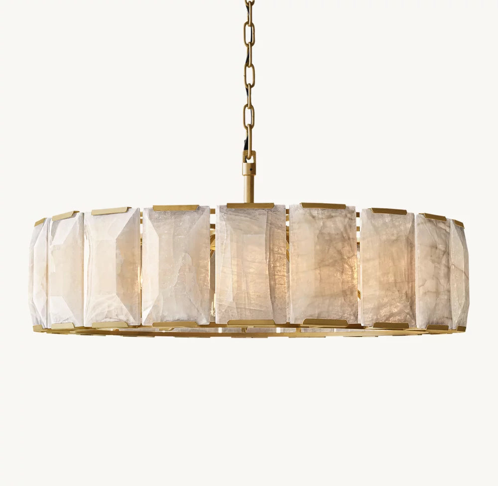 Faceted Calcite Prism Chandelier