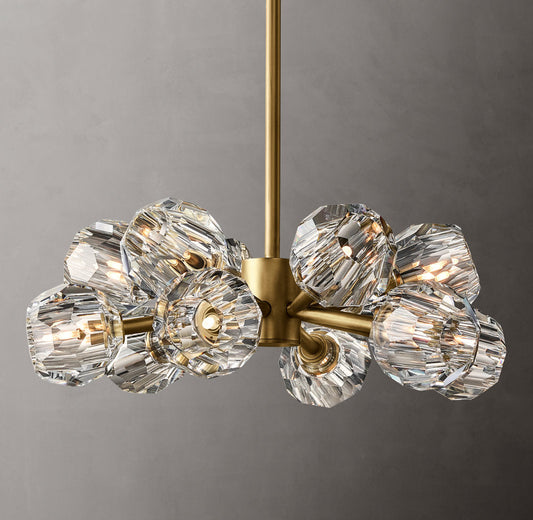 Faceted Clear Crystal Globe Chandelier