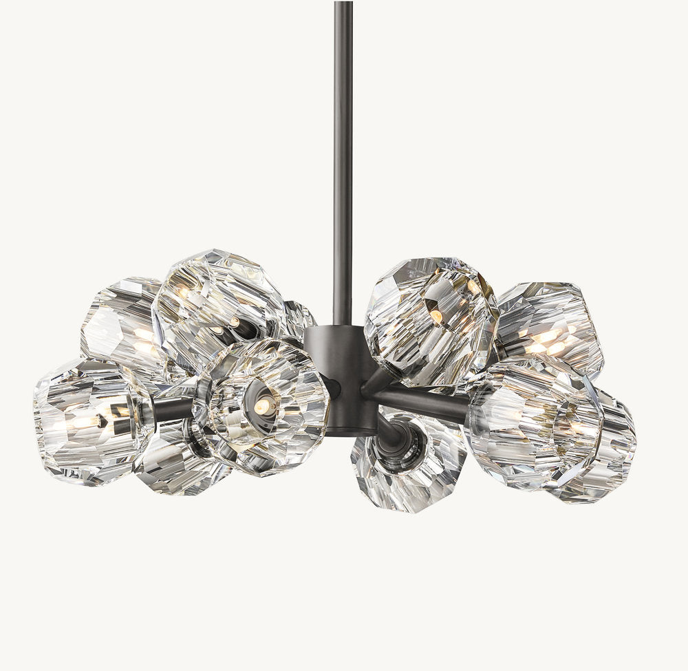 Faceted Clear Crystal Globe Chandelier