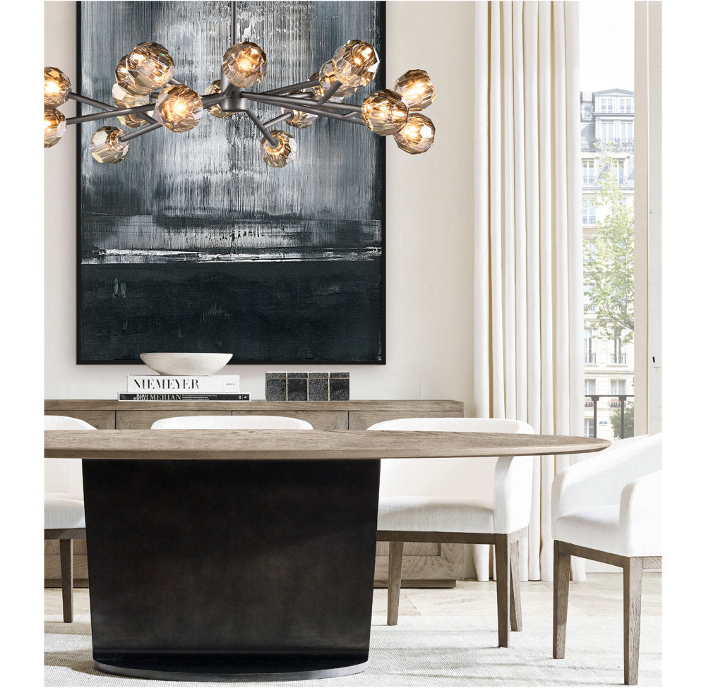 Faceted Clear Crystal Globe Chandelier