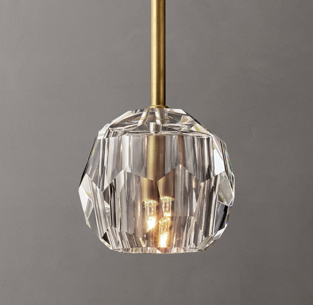 Faceted Clear Crystal Sphere Pendant