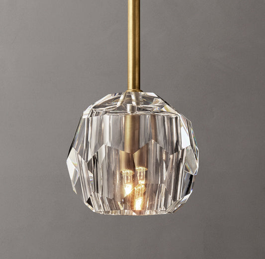 Faceted Clear Crystal Sphere Pendant