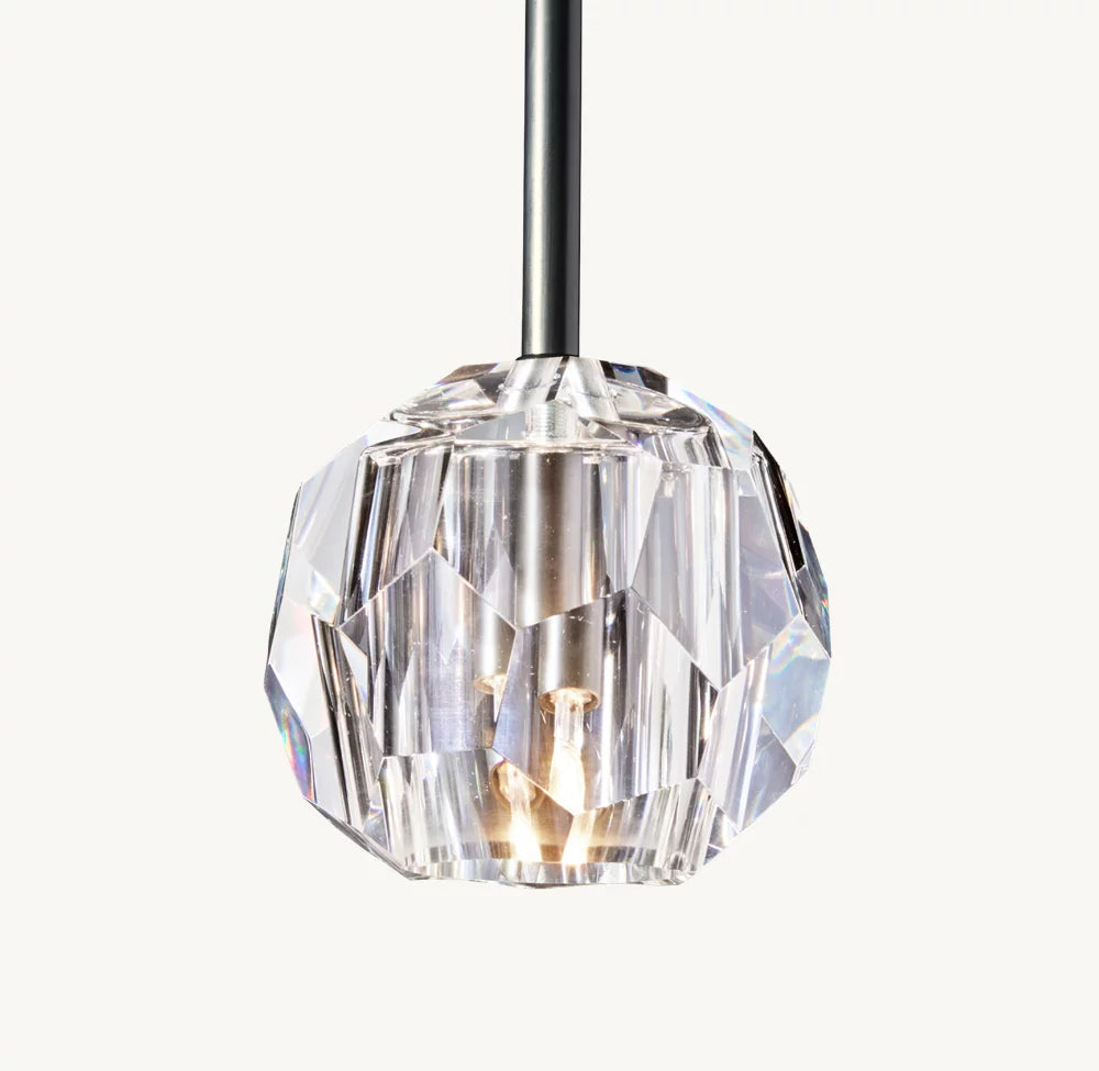 Faceted Clear Crystal Sphere Pendant