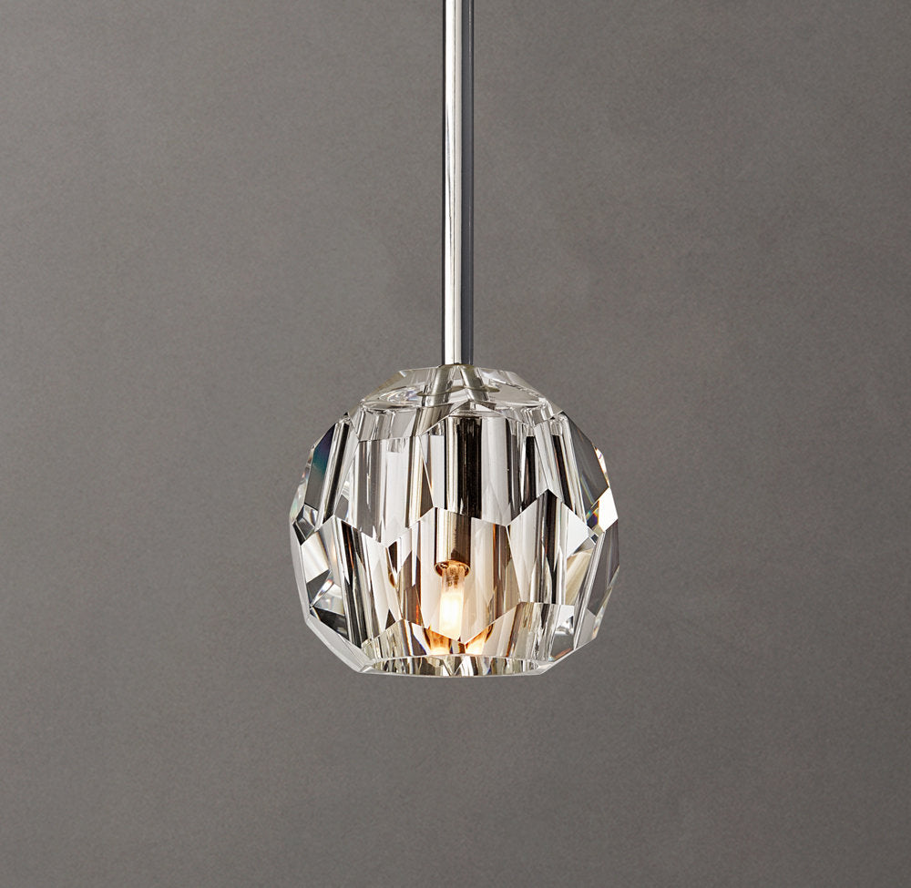 Faceted Clear Crystal Sphere Pendant