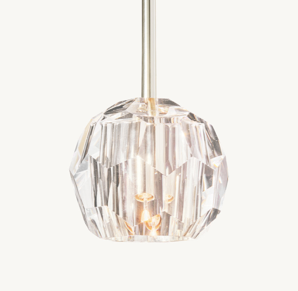 Faceted Clear Crystal Sphere Pendant