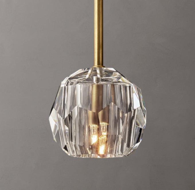 Faceted Clear Crystal Sphere Pendant