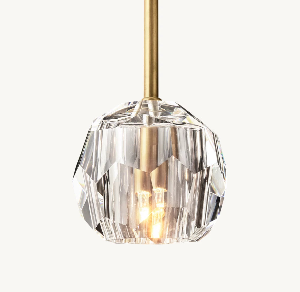 Faceted Clear Crystal Sphere Pendant