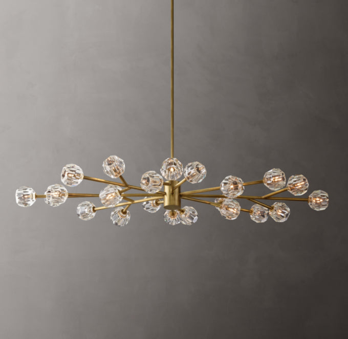Faceted Crystal Orb Gallery Chandelier
