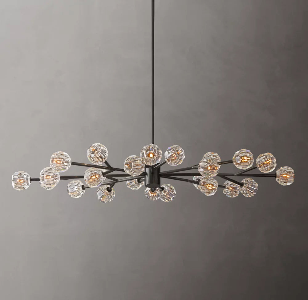 Faceted Crystal Orb Gallery Chandelier