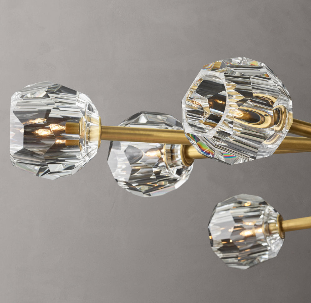 Faceted Crystal Orb Gallery Chandelier